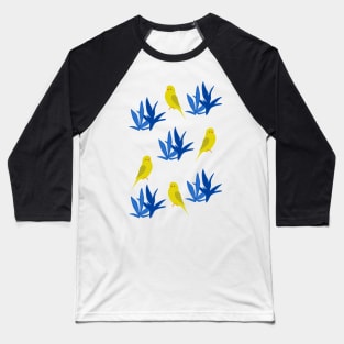 Yellow bird Parrot Pattern Baseball T-Shirt